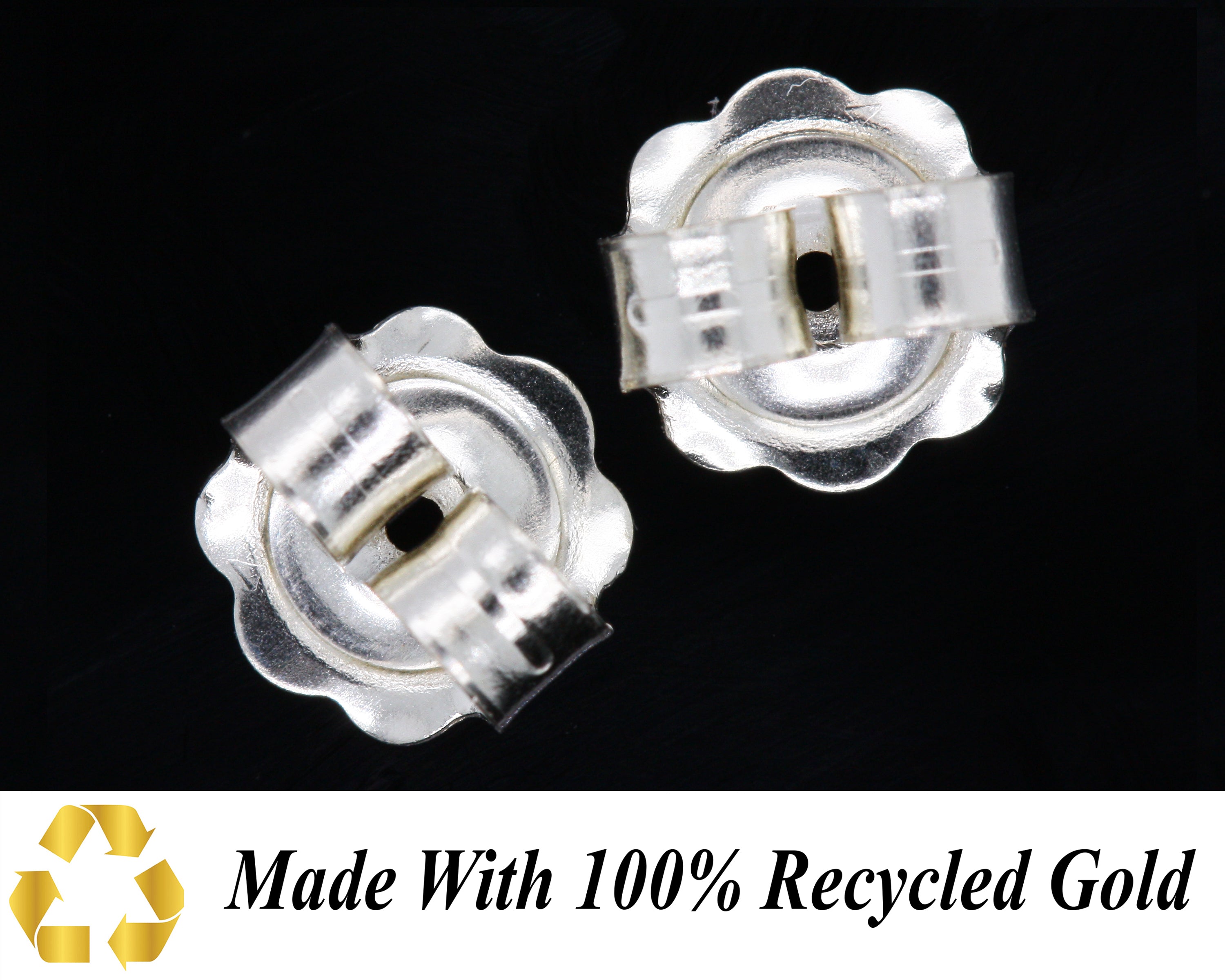 10K White Gold Round Diamond Mini Butterfly Studs Screw Back Earrings 1/5  Ct. - JFL Diamonds & Timepieces